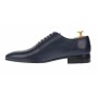 Pantofi barbati eleganti din piele naturala matritata, bleumarin inchis, NIC5BLPR